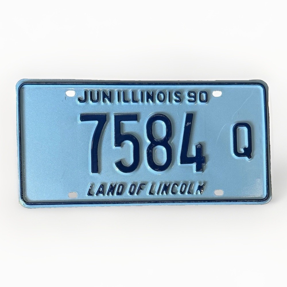 1990 Illinois License Plate Land of Lincoln 7584 Q